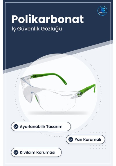 Kaynak Gözlüğü Ayarlı Polikarbonat İş Güvenliği Şeffaf Taşlama At