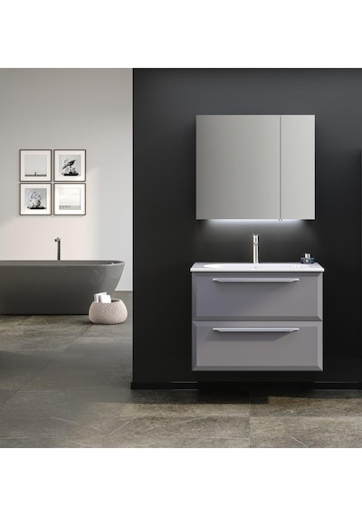 Orka Nuvola 80 Cm Mdf Gri Banyo Dolabı Alt Modül Ve Lavabo Gri Orka Nuvola 80 Cm Mdf Gri Banyo Dolabı Alt Modül Ve Lavabo Gri