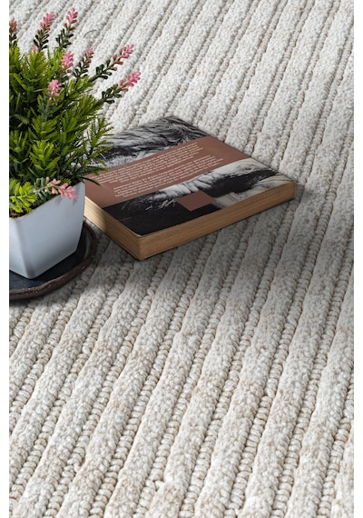 Yalın Microfiber Bukle Dokuma Halı Antre Hol Kesme Halı Yolluk 5771 Krem Krem Krem