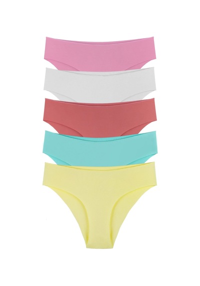 Sensu Kadın Bikini Lazer Kesim 5'li Külot Set - Kts2050 Çok Renkli