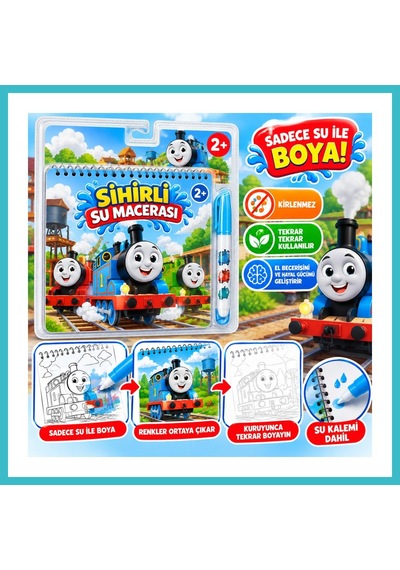 Bezos Bk0014 Sihirli Boyama Kitabı Thomas Dfnbez Çok Renkli