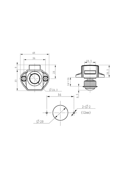 Tekne Karavan Basmalı Dolap Kulbu. Dolap Kilidi. Bas - Çek Tip Küçük Boy 20Mm