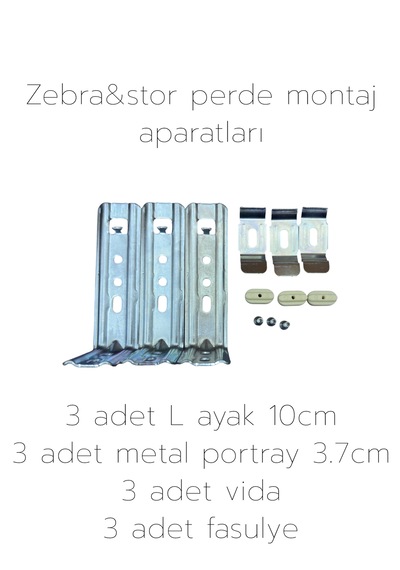 Zebra&stor Perde Duvar Montaj Aparatları 3.7cm Açık Gri