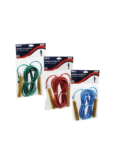 Ahşap Saplı Pvc Atlama İpi Renkli 5mt 5047