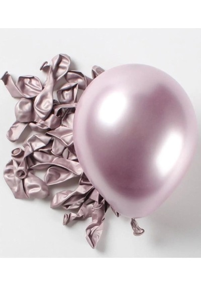 Balon Krom Balon Aynalı Helyum Balon Pembe 10 Adet