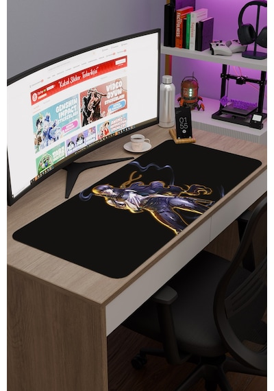 Black Lagoon Kaymaz Dikişli Kauçuk Oyuncu Mousepad V5 - 90x40 Xxl Gaming Mouse Pad Fare Altlığı