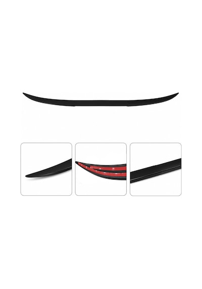 Mega Oto Market Universal Piano Black Bagaj Üstü Spoiler Çıtası 122 Cm Çift Taraflı Bantlı Esnek Tasarım
