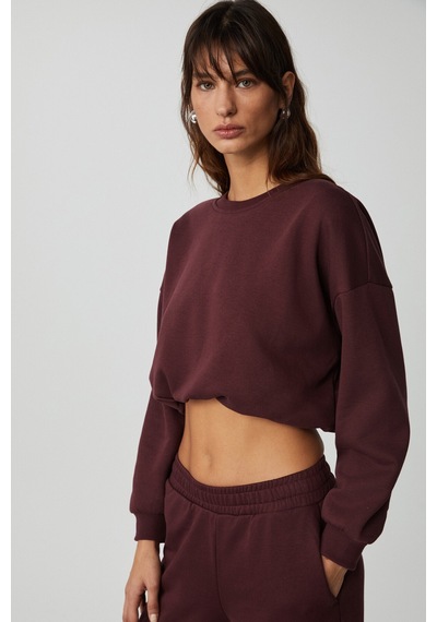 Grimelange Dewanna Kadın Uzun Kollu Crop Bordo Eşofman Takımı
