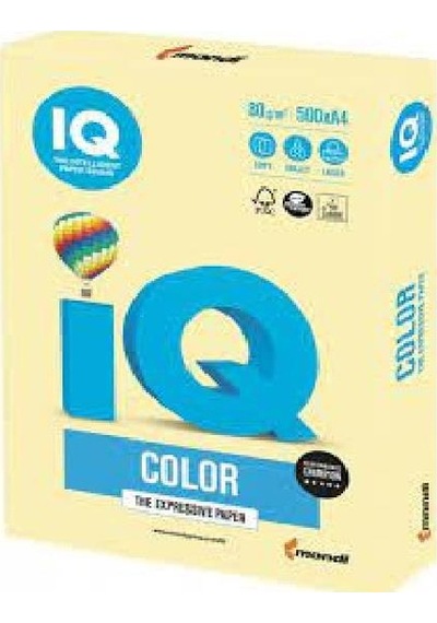 Iq Fotokopi Kağıdı A4 Renkli 80gr Sarı 500'lü