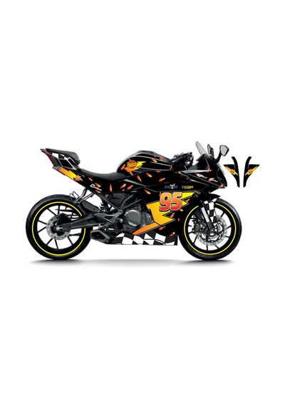 Cfmoto 250sr Mcqueen Siyah Sticker Parçalı Motosiklet Kaplama Etiket Modeli