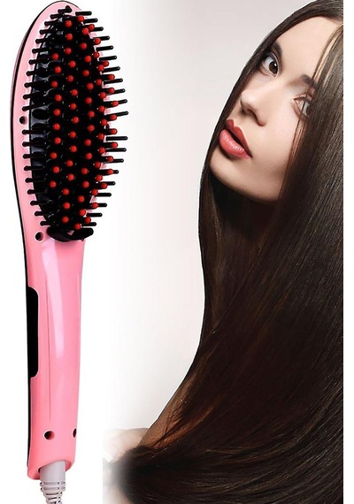 Profesyonel Elektrikli Saç Düzleştirici Tarak Fast Hair Straightener Düzleştirici Pembe Tarak