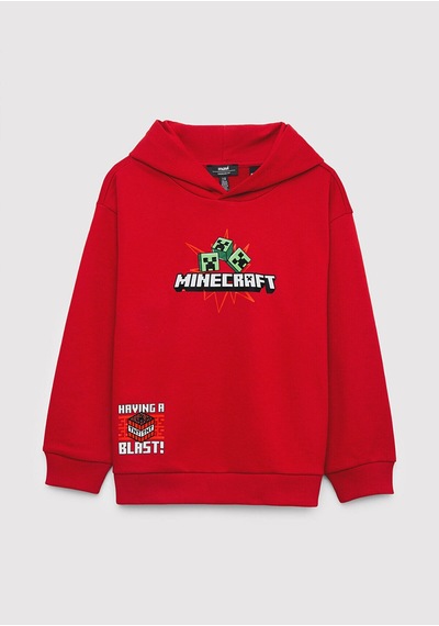 Mavi Mınecraft Sweatshırt Kırmızı Sweatshırt M6s10188-80638 Kırmızı KIrmızı