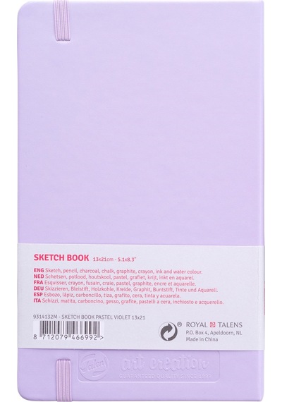 Talens Sketchbook Sert Kapak Eskiz Çizim Defteri 13x21 Cm Lila