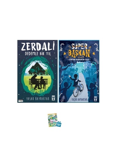 2 Kitap Zerdali Dedemle Bir Yıl - Süper Başkan Zamanı Durduran Saat Yaşar Bayraktar Okuma Kitabı