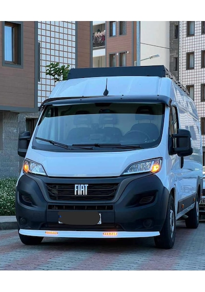 Fiat Ducato 2014 Sonrası Ön Tampon Eki Karlık Led'li İnce Model Parlak Beyaz Plastik