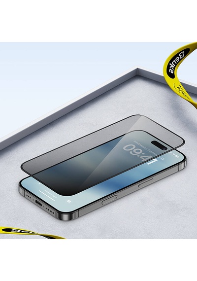 Apple Uyumlu   iPhone 14 Pro Benks Ultra Shield 0.4mm Privacy Hayalet Ekran Koruyucu Uygulama Aparatlı
