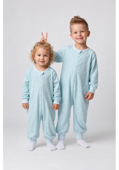 Babyhola Mevsimlik Çocuk Uyku Tulumu 1.5 Tog 1-8 Yaş Unisex Uzun Kollu %100 Pamuk 2710 Mavi
