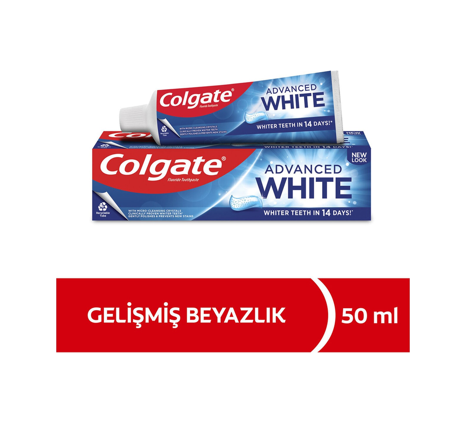 2 Adet Colgate Diş Macunu Gelişmiş Beyazlık 50 Ml