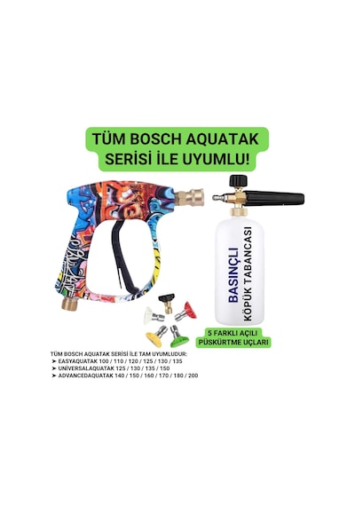Coofbe Bosch Aquatak Serisi İle Uyumlu 5 Nozzle Set Bosch Basınçlı Araç Yıkama Tabancası Seti Basınçlı Yıkama Makinesi Bear 1 ADETLİ SET