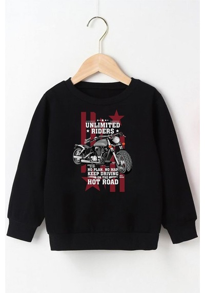 Fyk Kids 2'li Erkek Çocuk Baskılı Yuvarlak Yaka Sweatshirt Gri - Siyah