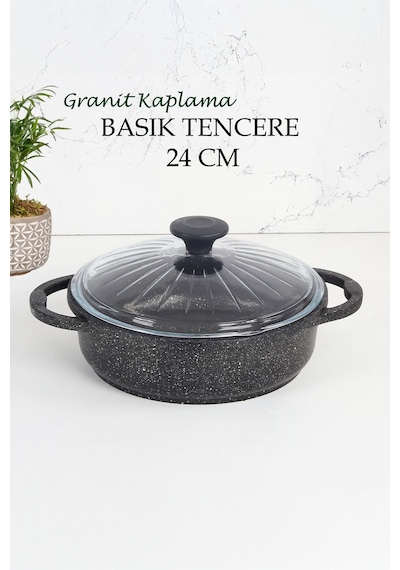 Polenta 24 Cm Basık Tencere Gri