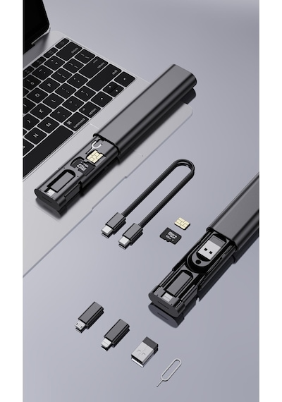 Seyahat Kiti, 7 In 1 Çok Işlevli Type-c, Usb, Micro Lighting Port, Apple Uyumlu iPhone, Android, Pc Çevirici