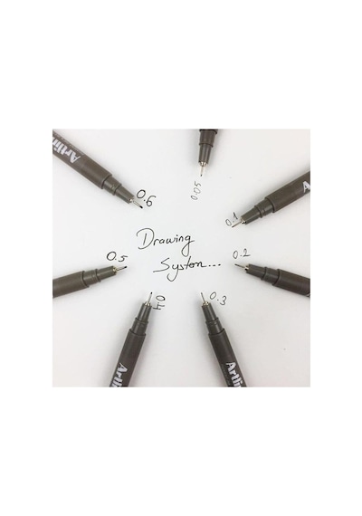 Teknik Çizim Kalemi 0.4-0.5 - 0.6 Mm Siyah 3 Lü Set Artline Drawing Teknik Çizim Kalemi