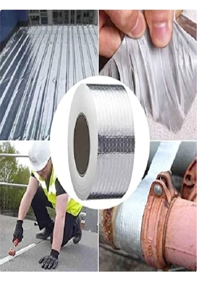 Su Geçirmez Çamur Bant 10cmx1.5m Alüminyum Güçlü Yapışkanlı Bant