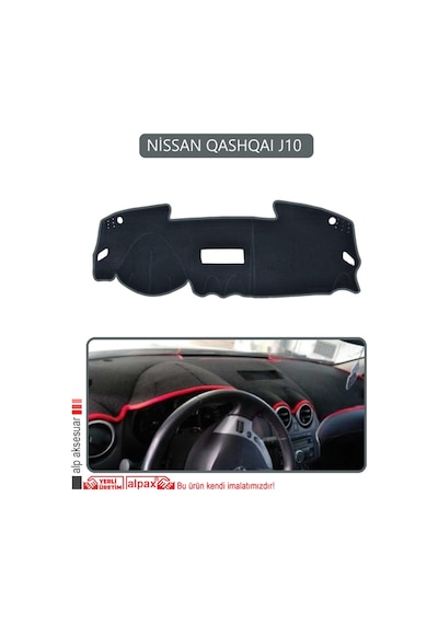 Nissan Qashqaı J10 Torpido Koruma Halısı Gri Kenar