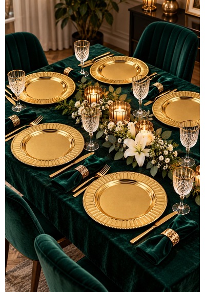6'lı Gold Paslanmaz Çelik Supla Seti 33 Cm Amerikan Servis Ve Sunum Altlığı Altın - 941835872 Altın