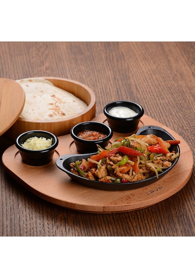Lava Döküm Böbrek Formlu Fajita Tabağı Ölçü 10x20cm.