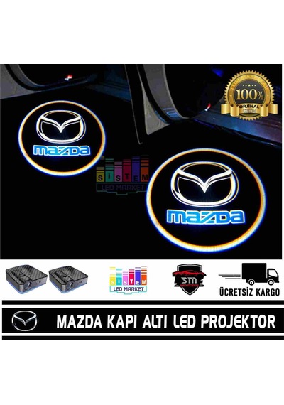 Mazda Araçlar İçin Pilli Yapıştırmalı Kapı Altı Led Logo N11.9679
