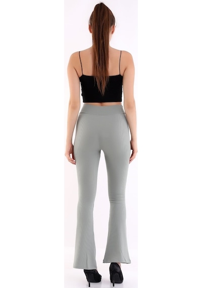 Self Clothing Kadın Mint Yeşil Yüksek Bel Fitilli Dayanıklı Örme Kumaş Toparlay