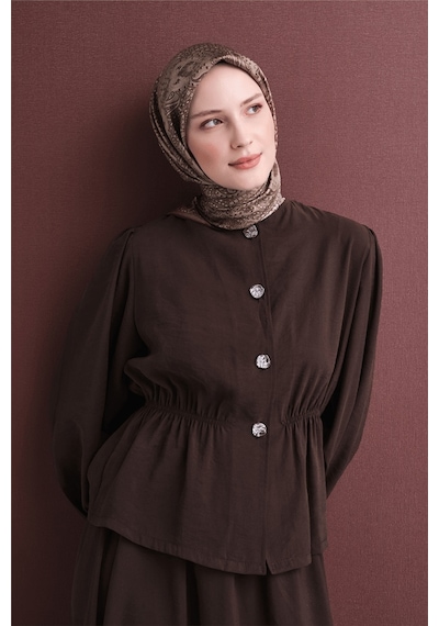 Armine İpek Eşarp 2027 Kış - 9631-86 Sütlü Kahve Sura
