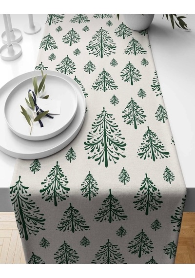 Yılbaşı Desen Runner Christmas Yeniyıl Runner 40 X 140 - 2 Adet Renkli