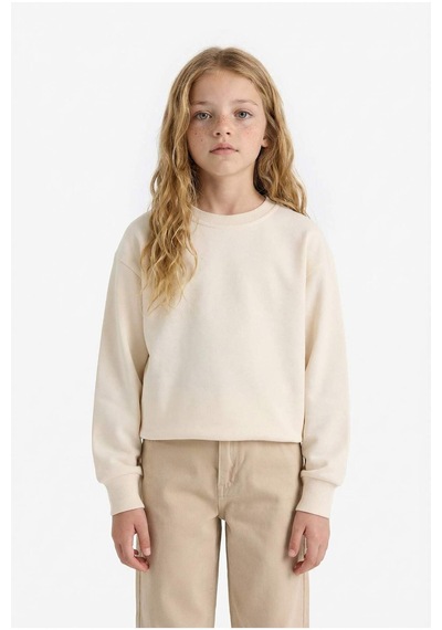 Defacto Kız Çocuk Relax Fit Bisiklet Yaka Basic Düz Sweatshirt A2797a825auer134 Ekru Defacto Kız Çocuk Relax Fit Bisiklet Yaka Basic Düz Sweatshirt A2797a825auer134 Ekru