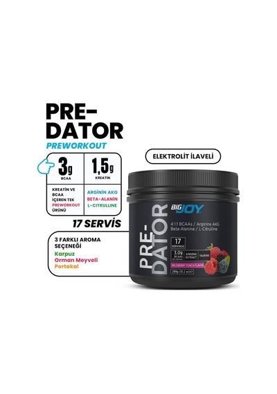 Pre-workout Predator Orman Meyveleri 17 Servis 289 Gr -advanced Blend Preworkout Aromasız