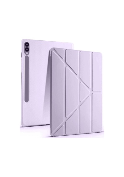 Samsung Galaxy Uyumlu  Uyumlu X610 Tab S9 Fe Plus 12.4 Kılıf Kalemlikli Mars Tablet Kılıfı - Lila Diğer