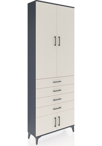 Arges Dolap 4 Raflı 4 Çekmeceli 4 Kapaklı 88x30x243 Antrasit-aytaşı Antrasit Arges Dolap 4 Raflı 4 Çekmeceli 4 Kapaklı 88x30x243 Antrasit-aytaşı Antrasit