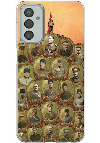 Samsung Galaxy M13-m23 Uyumlu Atatürk Ve Kurtuluş Savaşı Komutanları Baskılı Silikon Kılıf Renkli