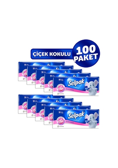 Selpak Çiçek Kokulu Mendil 100'lü 10 10