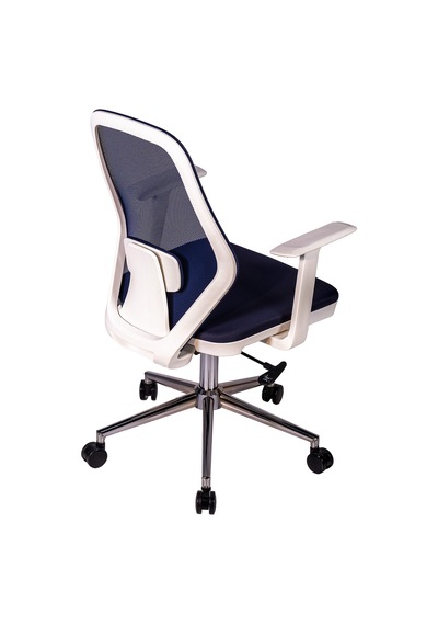 Ofisbazaar Dali Beyaz Fileli Çalışma Koltuğu Ergonomik Şef Ve Toplantı Koltuğu Lacivert Lacivert