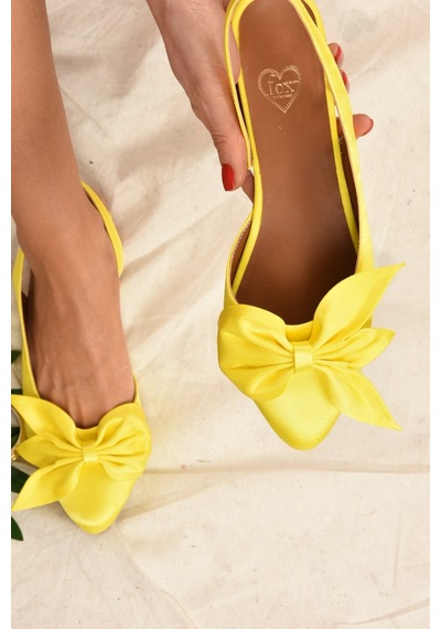 Fox Shoes Sarı Kumaş Kadın Babet H726809004 Sarı