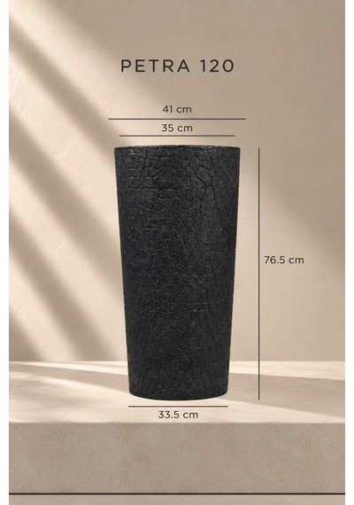 Bostann Dekoratif Saksı - Petra 120 - 80l - Antrasit
