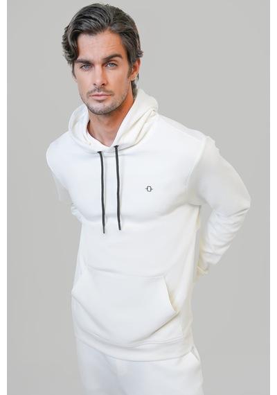 Back & Bond Beyaz Regular Fit Pamuklu Kapüşonlu Sweatshirt-beyaz Beyaz