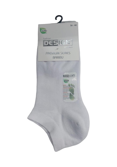 Design BAMBU DİKİŞSİZ BEYAZ KADIN PATİK ÇORAP - BEYAZ Beyaz