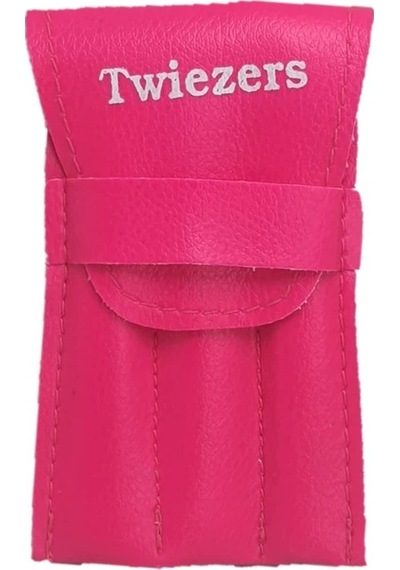Twiezers Twzset3331 Deri Çantalı 3'lü Paslanmaz Çelik Cımbız Seti - Pembe/pembe