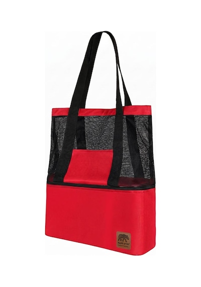 Kamp Ayısı Thermo Bag - Sıcak/soğuk Termal Korumalı Kamp, Piknik, Plaj Çantası 16+22 38 Lt Kırmızı
