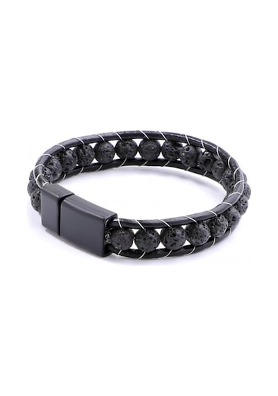 Brezza Lusso Jewelry Lav Taşı Doğaltaş Deri Erkek Bileklik