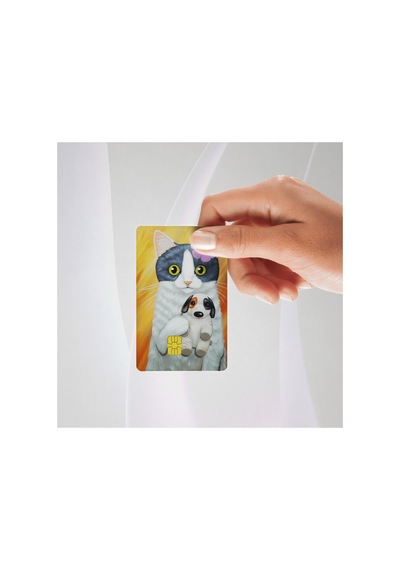 Sevimli Kediler Kart Kaplama 3'lü Set 1 Kredi Kartı & Akbil Sticker Standart